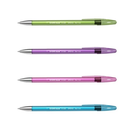 Gel pen Erichkrause R-301 Spring Gel Stick, black ink, node 0.5 mm, letter line 600 meters-6