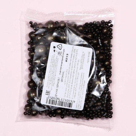 Sprinking confectionery "pearls", bronze, mix, 50 g-3