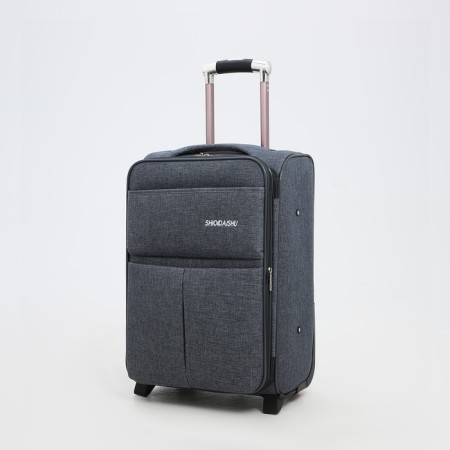 Small 20 suitcase, a lightning department, code lock, 3 wheels, 2 outer pockets, color gray color
