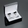 Set of male "Cufflink + tie clip" Rectangle with enamel, black-silver color
