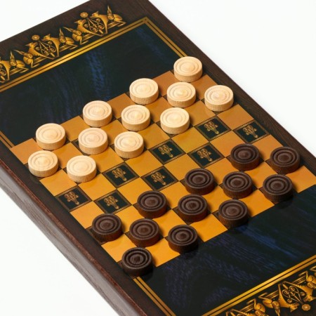 Sherkhan backgammon, wooden board 50 x 50 cm, with a field for playing checkers-2