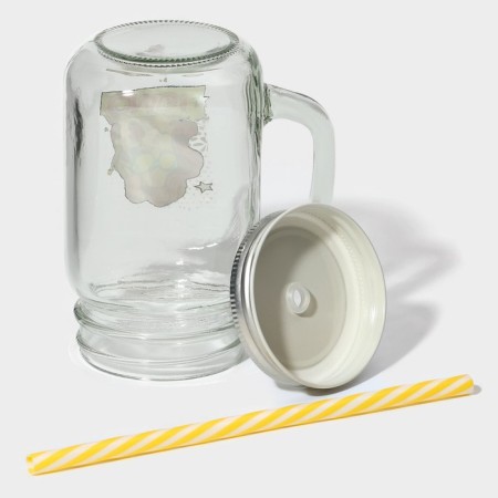 Glass jar with a lid and tube of the share "Comic", 450 ml, 10 × 7.5 × 13 cm,-5
