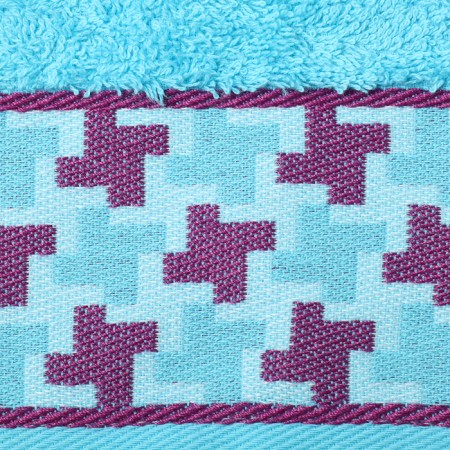 Terry towel Pied-de-Poule 70x130cm, Blue color, 460g/m, cotton-3
