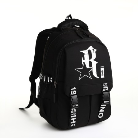 Youth backpack from lightning textiles, 5 pockets, black color-2