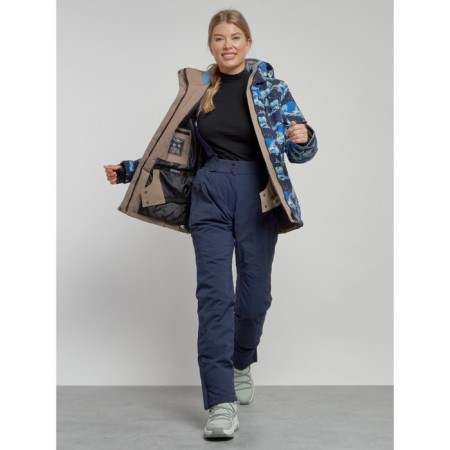 Ski costume female winter, size 44, dark blue color-9