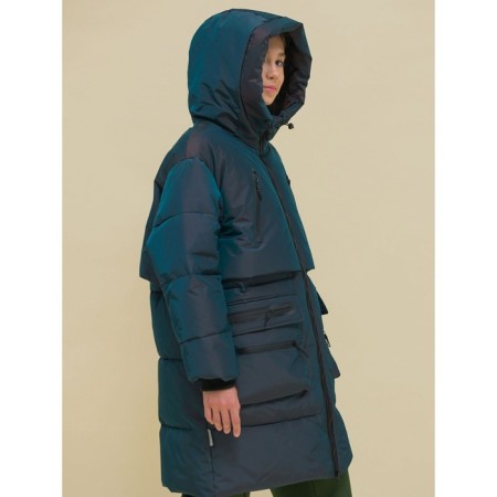 Coat for girls, height 128 cm, black color-3