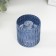 Glass of Glass for 1 candle "Cylinder. Wave" Blue D = 2 cm 4.8x4.8x5 cm