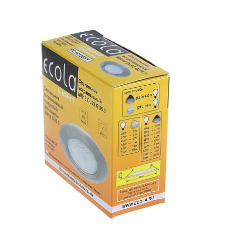 Building lamp Ecola, DL92, MR16, GU5.3, 30x80 mm, convex, chromium color-3