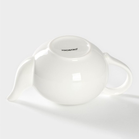 Teapot Porcelain Hot Magistro "Blanche", 600 ml, white color-5
