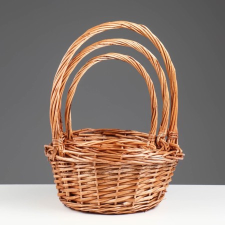A set of baskets, 3 pcs, 30 × 22/33 cm, 26 × 12/28 cm, 20 × 10/23 cm, willow-2