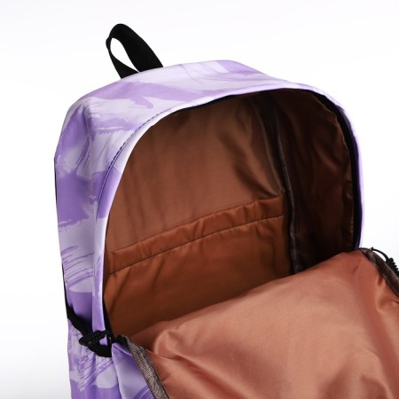 Youth backpack from textiles on lightning, 3 pockets, lilac color-5