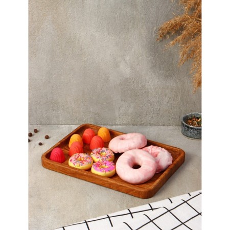 Dish - tray for serving and feeding ADELICA "Arno", 25 × 18 × 1.7 cm, oak-1