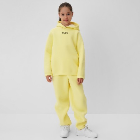 Kids (hoodies, trousers) minku: Basic Line Kids, Oversize, yellow color, height 140-21