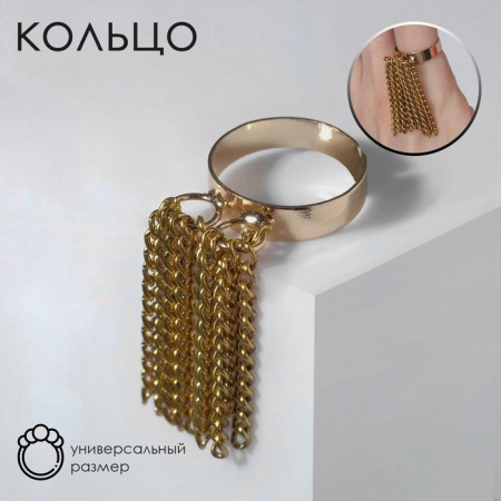 Ring "Waterfall", color black gold in gold, dimensionless