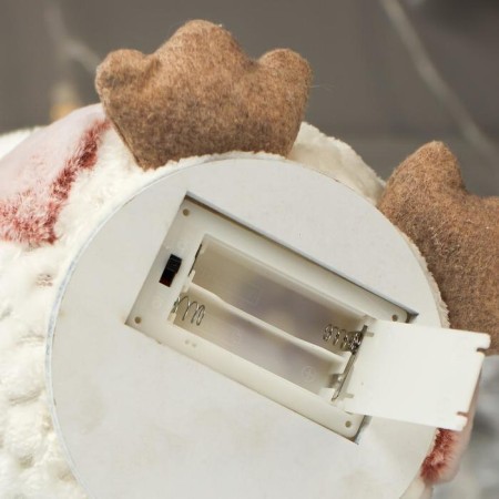 Interior light doll "Owl in a pink hat with deer horns" 25x15x15 cm-6