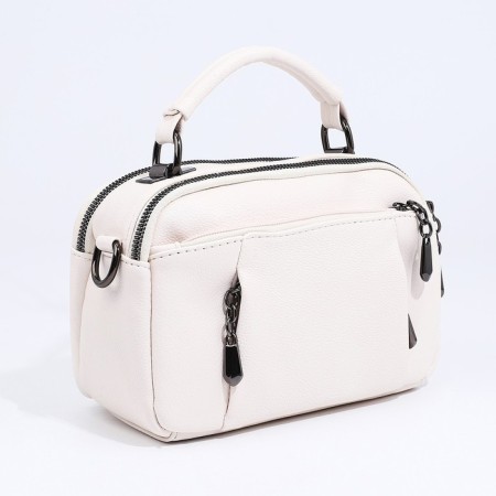 Bag Cross-Bodi with a zipper, white color-3