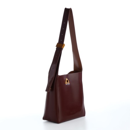 Women's bag on the Textura screw castle, small size, brown color-1