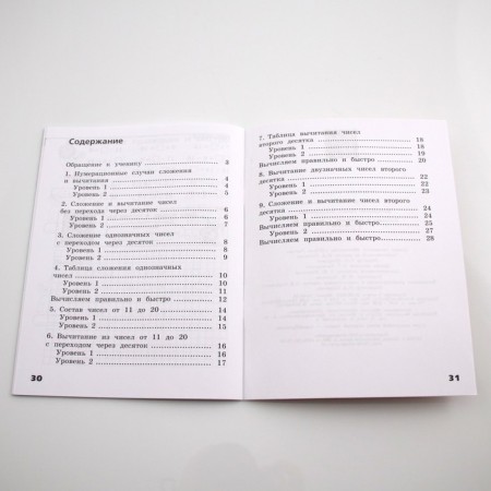 Training apparatus. Addition and subtraction within 20, with answers 1-2 grade. Nikiforova G.V.-2