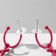 Emall earrings "Cross" on the ring, the color is matte pink