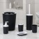 Set for the bathroom "Light", 6 items (soap dish, dispenser, 2 glasses, brush, bucket), black color