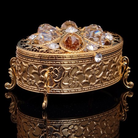 Casket "Grace", with velvet, 7.5 × 5.5 × 4.5 cm, with crystals