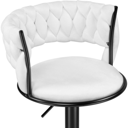 Barrier stool Lotus metal/velor, black/white 52x50x87 cm-4