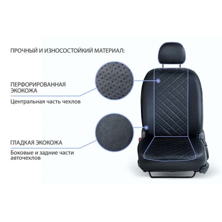 AutoChol Rival Ford Focus II SD, HB, SW (GHIA) 2005-2011/Kuga I 2008-2011 (Trend), Ecokozha, Black, 1 pcs-5