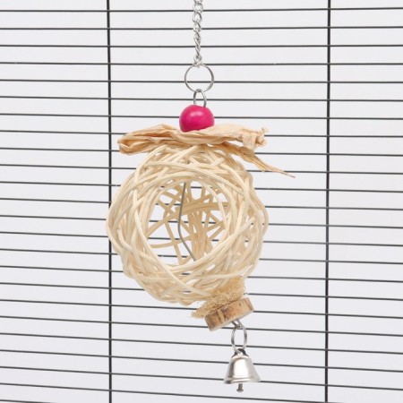 Bird nest with a bell, 13 x 28 cm, vine-4