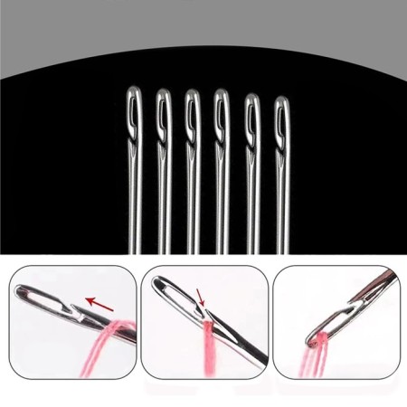 Sewing needles, d = 0.75/0.9/1.05 mm, 5/5.8/6.7 cm, auto -capable, 6 pcs-2