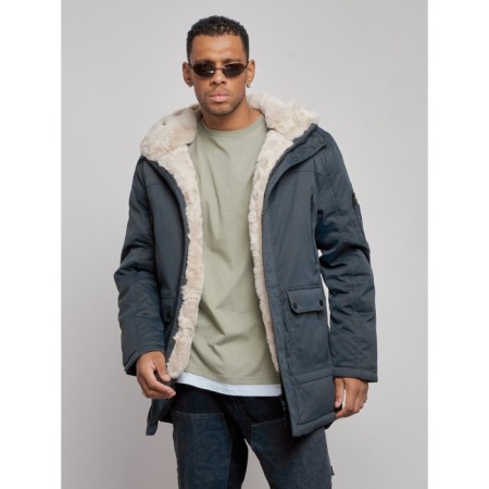 Winter male park, size 48, dark gray color-8