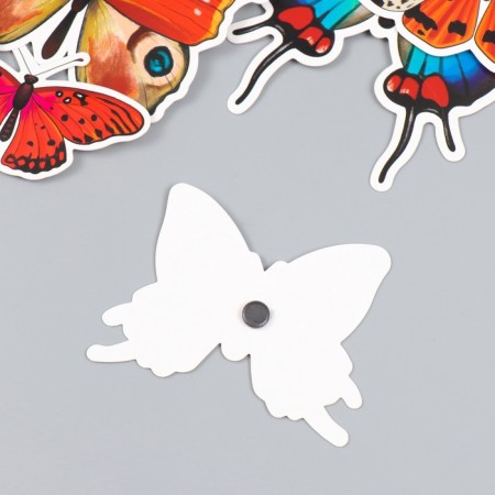 Butterflies cardboard "natural" set 12 pcs h = 4-10 cm on magnet-4