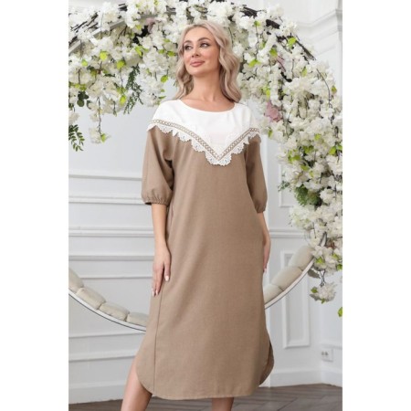 Women's dress, size 48, beige color-11
