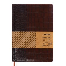 Dated diary 2024 A5 176 sheets, Devente.belcanto, firmly cover of artificial leather with foam, lies, cream block 70 g/m2, brown