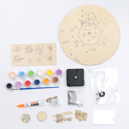 DIY watch. Clock - Coloring for painting "Cosmos", New Year's set for creativity-2