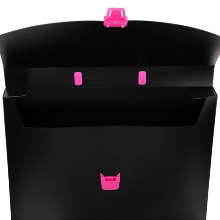 A4 portfolio folder, 700 μm, 1 department, calligrata, black with pink elements-3