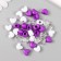Plastic beads "Heart. Violet, white, transparent" set of 20 g 1.2x0.9x0.8 cm