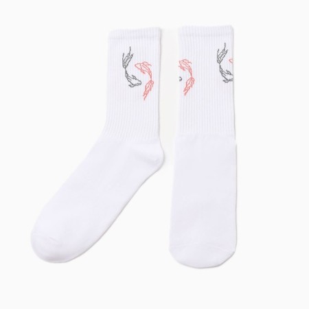 Women's socks "fish", white color, rr 23-25