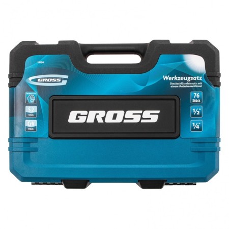Tool set GROSS 14156, 76 items, 120 teeth, CRV 1/4 ", 1/2"-5