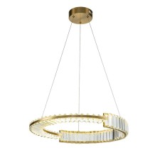 Suspended Indigo lamp, 12015/1PL BRASS. 1x36W, LED, 3060LM, 4000K, 560x560x106/1200 mm, transparent color