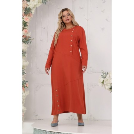 Female dress, size 48, terracotta color-6