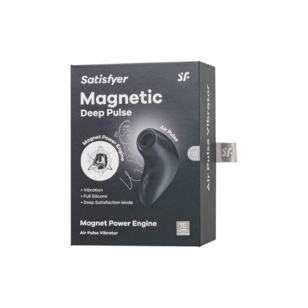 Vacuum-wave stimulator of the Satiffyer Magnetic Deep Pulse clitoris, 11 cm, silicone, black color-2
