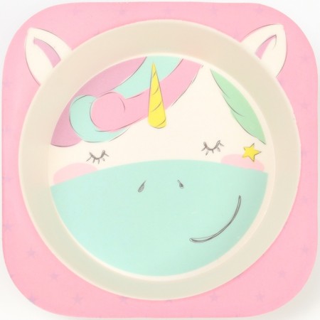 A set of bamboo dishes "Unicorn", plate, bowl, glass, devices, 5 items-5