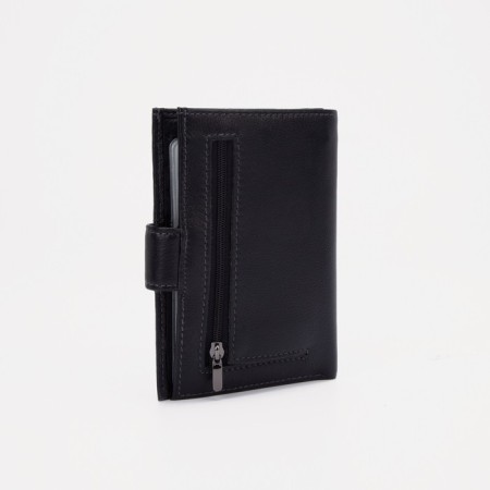 Male purse on the button for auto documents and passports, black color-1