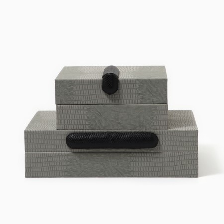 The casket for jewelry "Classic" eco -leather, set 2 pcs.-1
