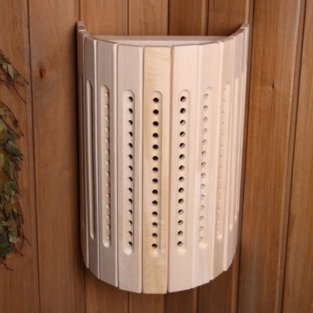 Lampshade from linden, wall -mounted rubble