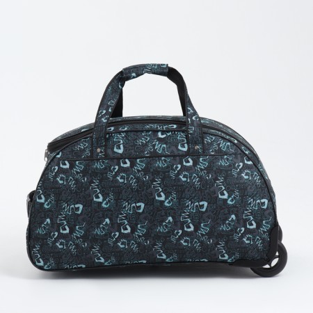 Road bag on wheels, lightning department, outer pocket, black color-1