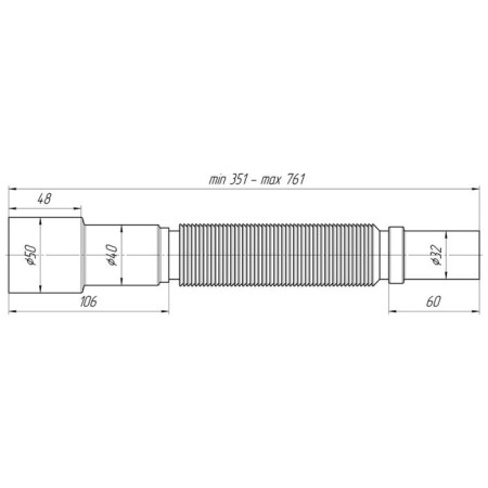 Corrugated pipe "Ani Plast" K306, 32 x 40/50 mm, l = 305-715 mm-1