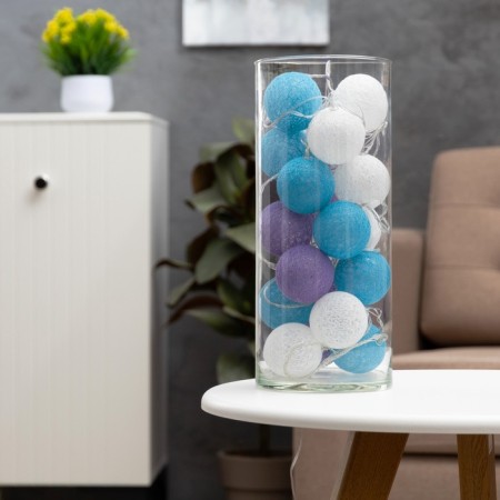 Garland “thread” 5 m with nozzles “Blueberry Blueberry”, IP20, transparent thread, 20 LED, white glow, 220 V-7