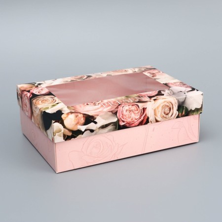 The box is folding, the cover is, "Present", 21 x 15 x 7 cm with a window-1