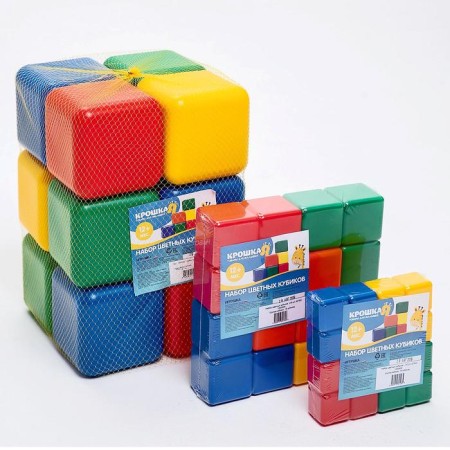 Set of colored cubes, 20 pieces 6 x 6 cm-10